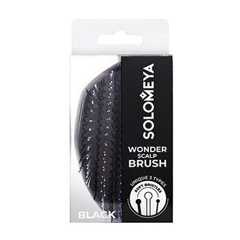 

Расчёска мини Solomeya многофункциональная для распутывания массажа и мытья кожи головы чёрная