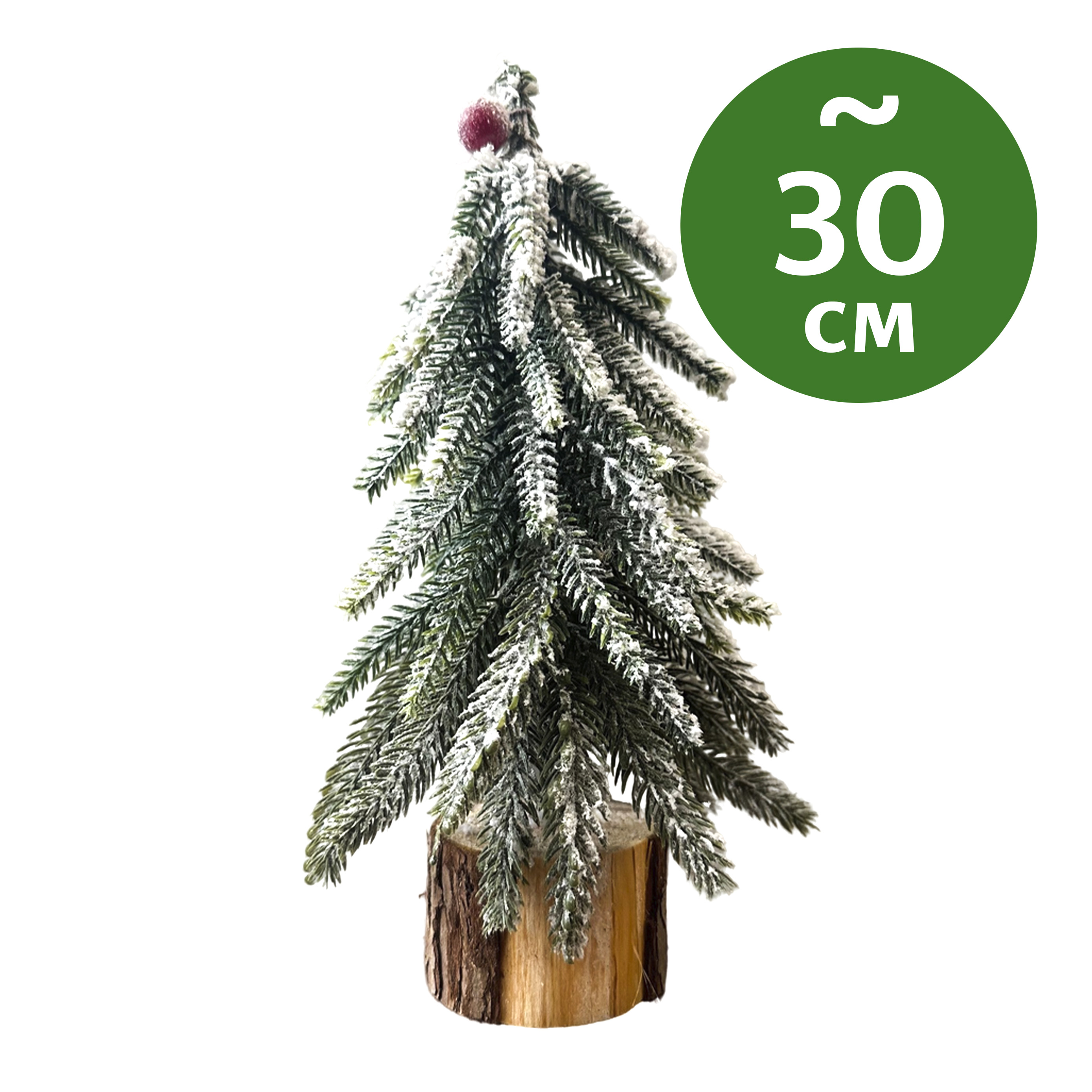 

Ель искусственная Homeclub заснеженная на бревне 30 см дизайн в ассортименте