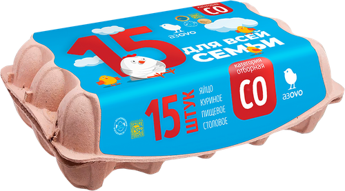 

Яйцо куриное АзOVO СО, 15 шт