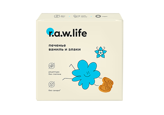 

Печенье безглютеновое R.A.W.Life Ваниль и злаки без сахара 80 г