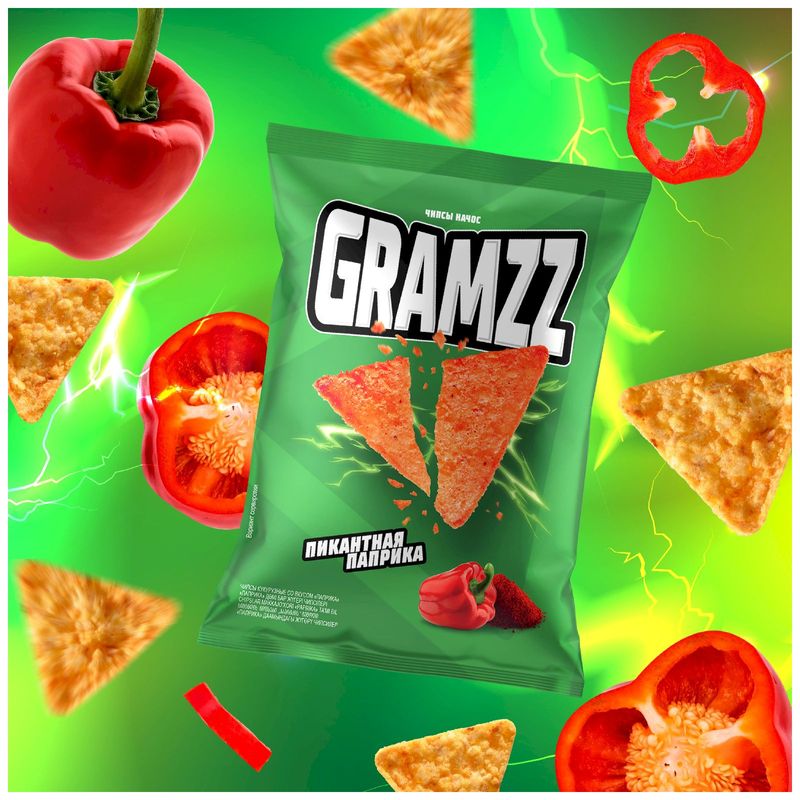 

Чипсы кукурузные Gramzz паприка 55 г