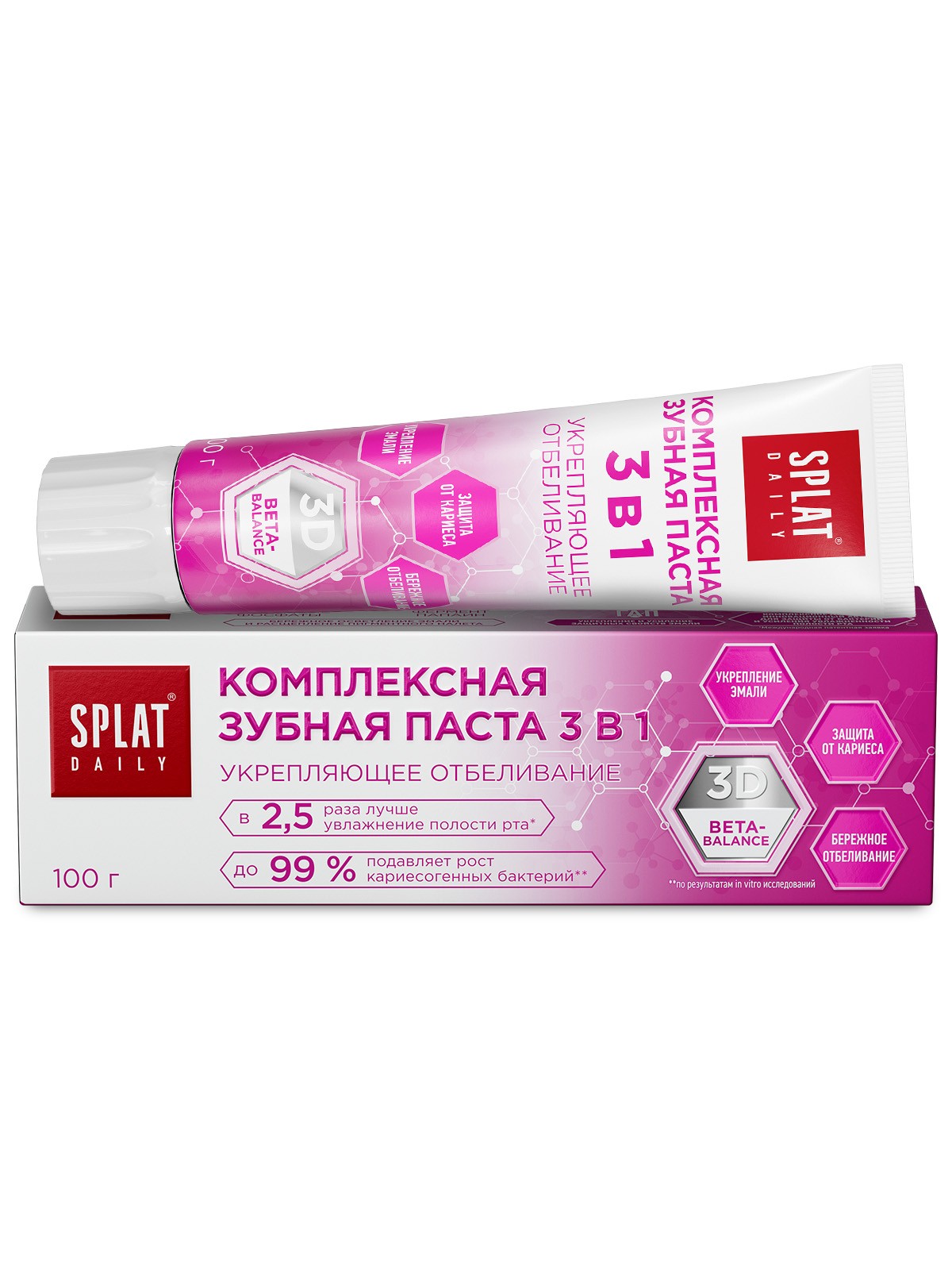 

Зубная паста Splat Daily Укрепляющее отбеливание 3 в 1 100 г