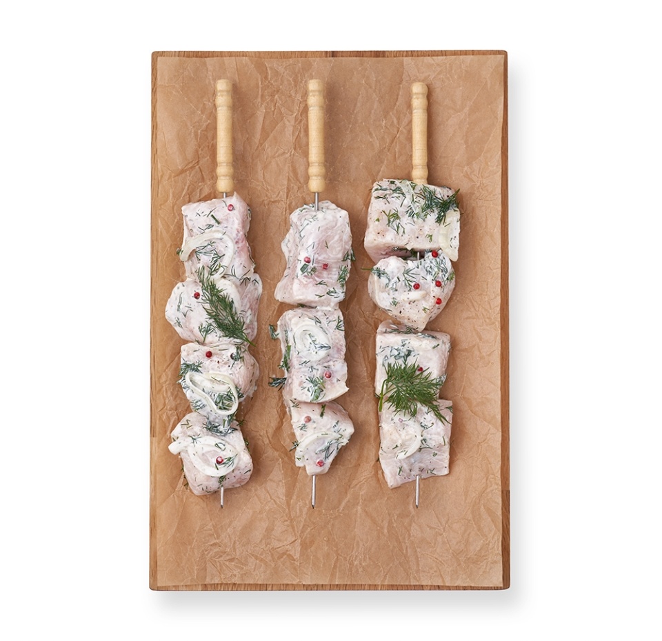 

Шашлык из рыбы меч Азбука Вкуса охлажденный в кефирном маринаде вес