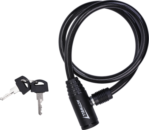 

Замок велосипедный ACTIWELL 0,9x60см, с 2 ключами