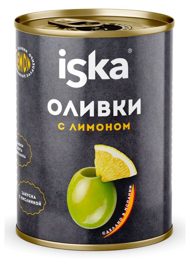 

Оливки Iska с лимоном зеленые 300 мл