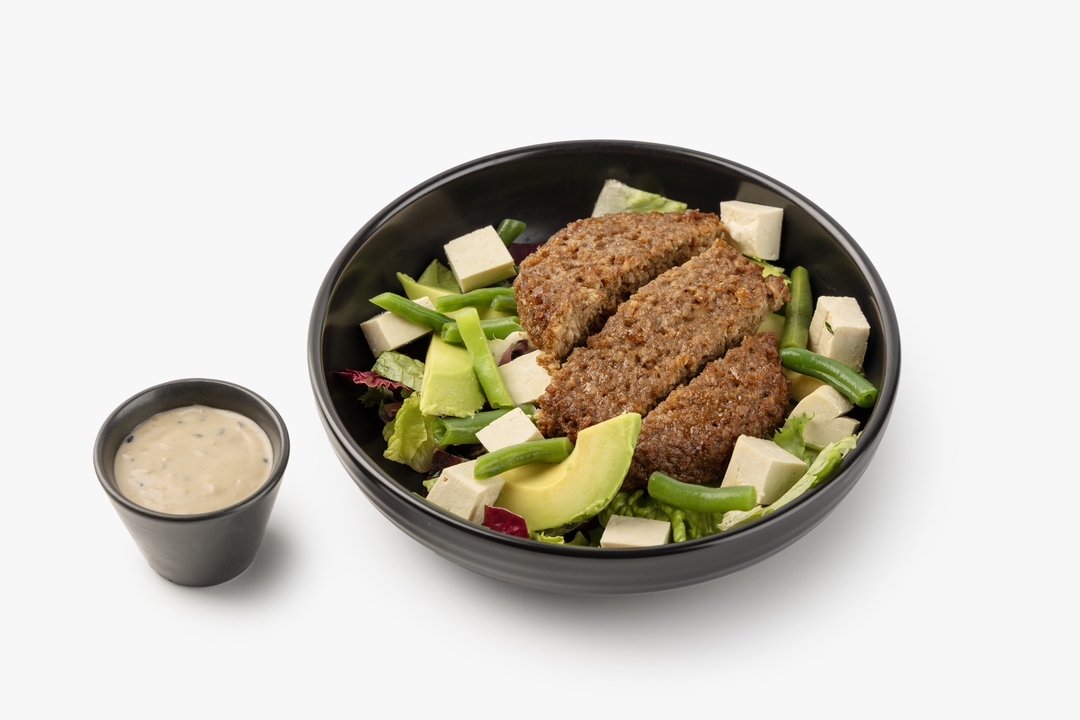 

Растительная котлета ВкусВилл с салатом из тофу и стручковой фасолью 262 г