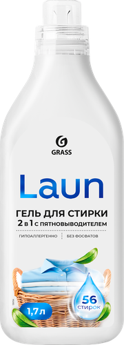 

Гель для стирки Grass Лаун (Laun) 2 в 1 с пятновыводителем 1.7 л