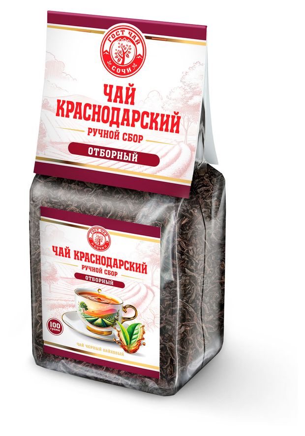 

Чай черный Краснодарский ручной сбор с бергамотом байховый листовой 100 г