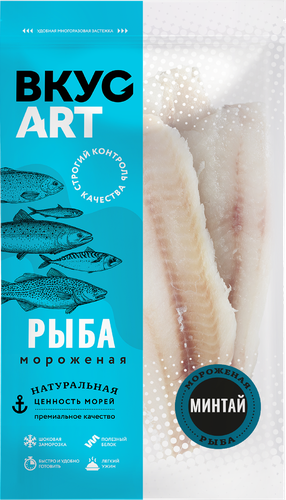 

Минтай ВкусАрт замороженный филе на коже 600 г