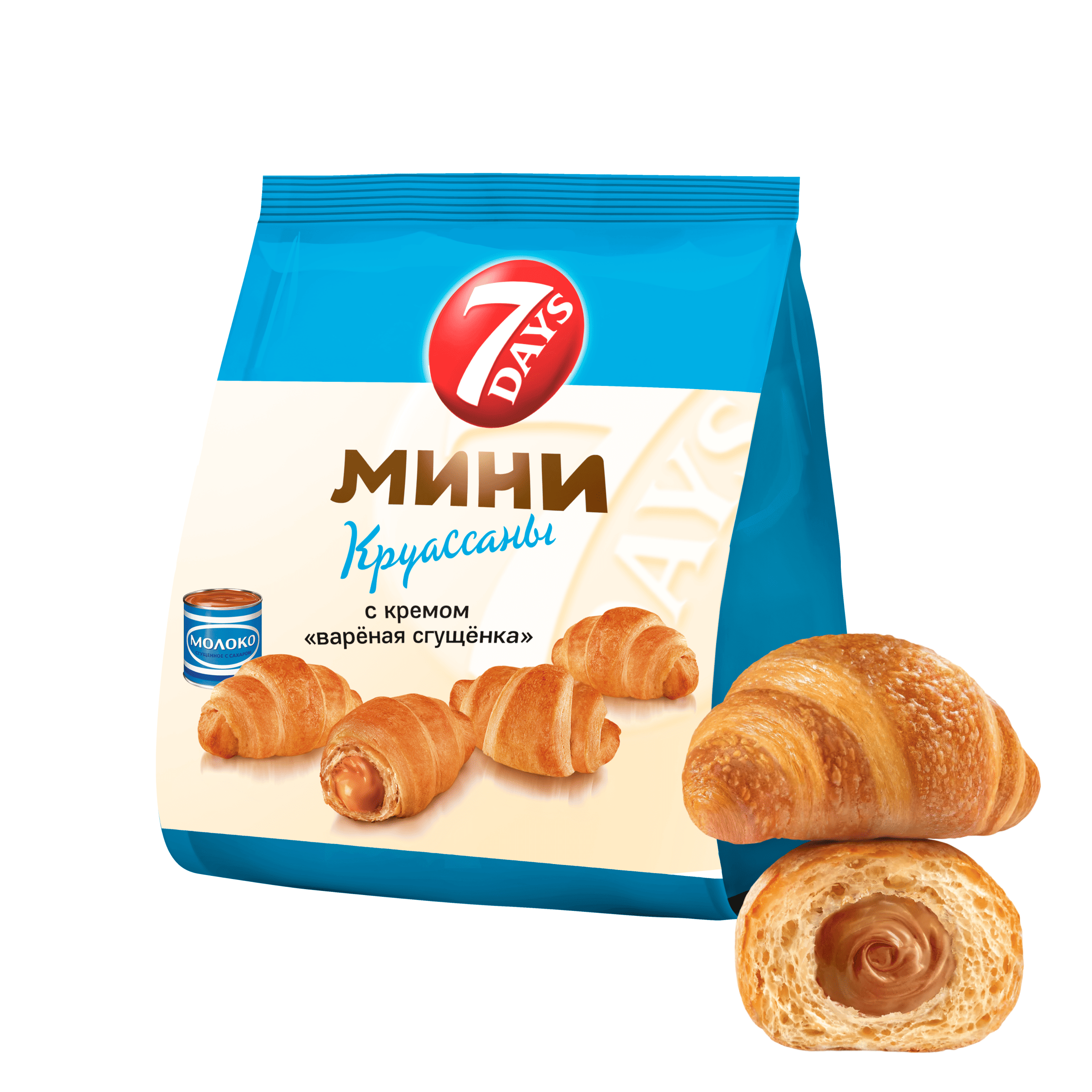

Мини круассаны 7 Days c кремом варёная сгущёнка 265 г