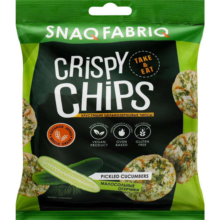 

Чипсы Snaq Fabriq Малосольные огурчики низкокалорийные 50 г