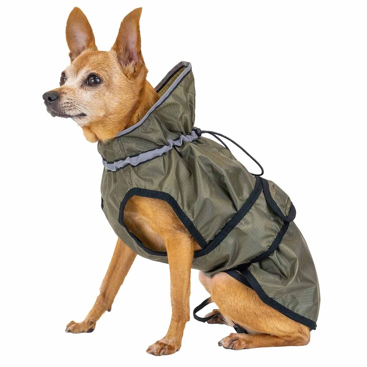 

Дождевик для собак Дарэленд длина спины 40 см, хаки