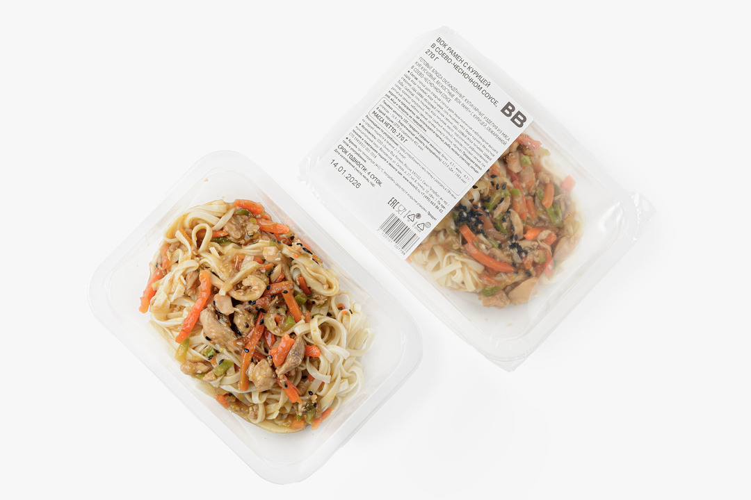 

Вок ВкусВилл Рамен с курицей в соево-чесночном соусе 270 г