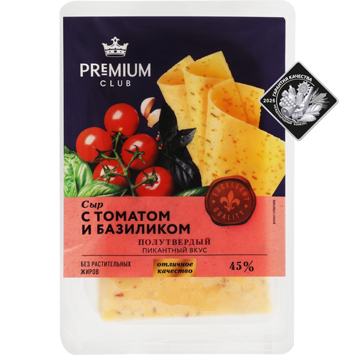 

Сыр Premium Club с томатом и базиликом 45% нарезка 125 г