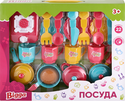 

Набор игровой BIGGA Посуда, 22 предмета