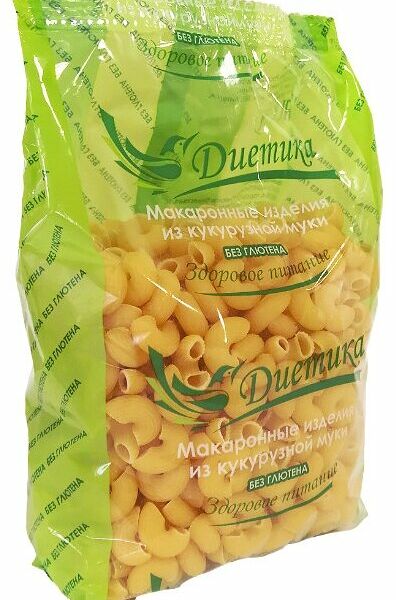 Макароны Диетика Рожок большой из кукурузной муки без глютена