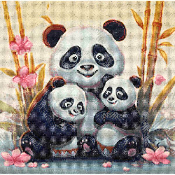 Cr440190 Алмазная мозаика 'Семейка панд', 40х40, Cristyle