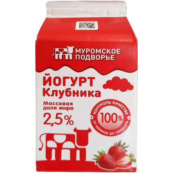 Йогурт питьевой Муромское Подворье Клубника 2.5%