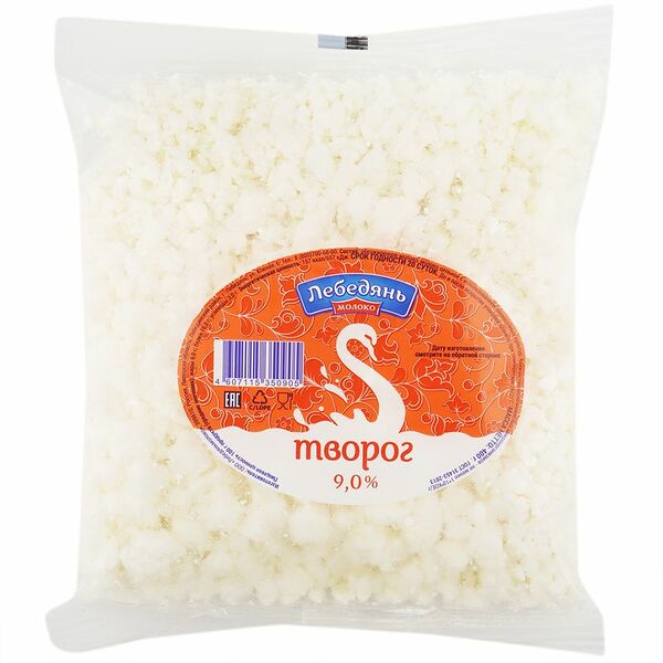 Творог ЛебедяньМолоко 9% 400г