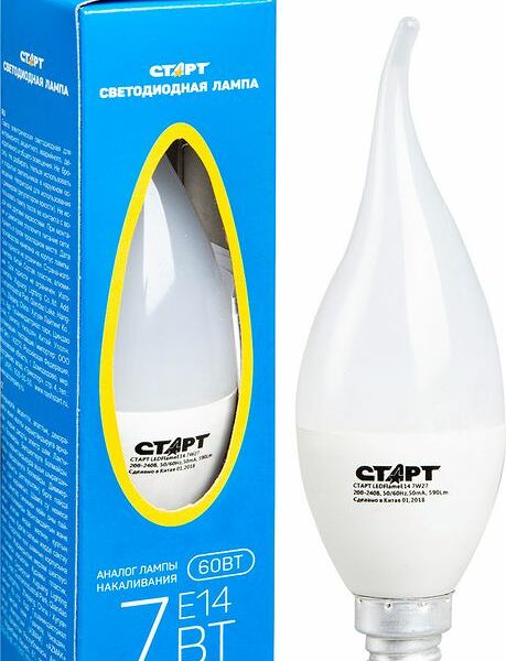 Лампа светодиодная Старт LED Flame E14 7W