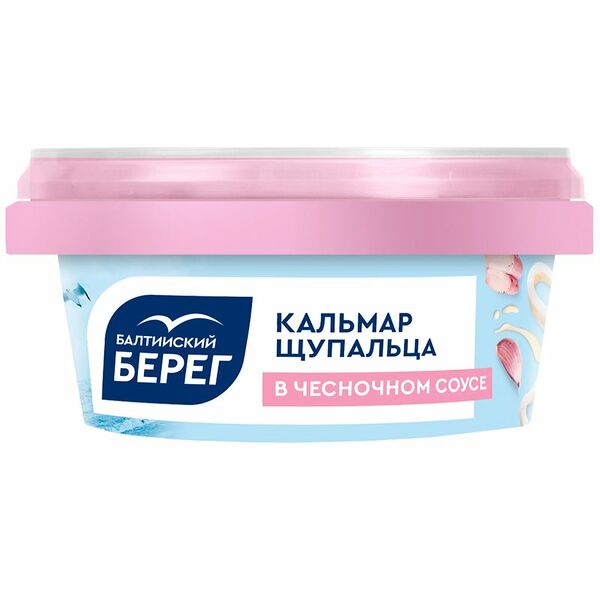 Щупальца кальмара Балтийский Берег в чесночном соусе, 210 г