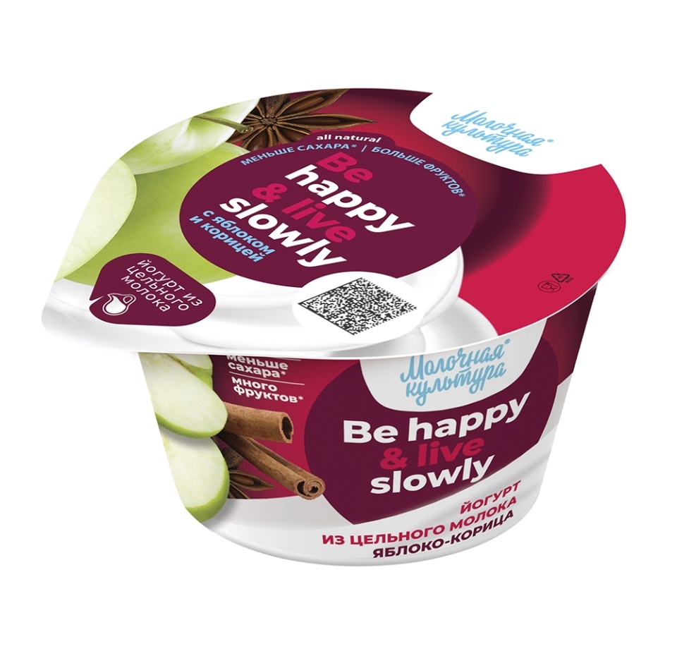 

Йогурт "Молочная культура" Яблоко корица 2.7-3.5% 180 г