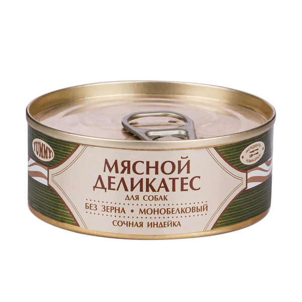 Мясной Деликатес консервы для собак, с натуральной индейкой в желе