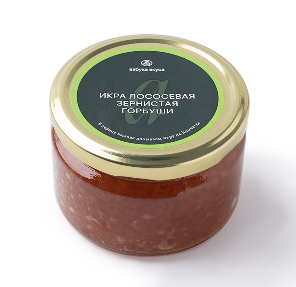 

Икра лососевая горбуши Азбука вкуса Авистрон 230г стекло Россия