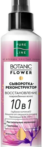 Сыворотка-реконструктор для волос Чистая Линия Реконструкция и защита с керамидами эфирными маслами и пантенолом 160мл