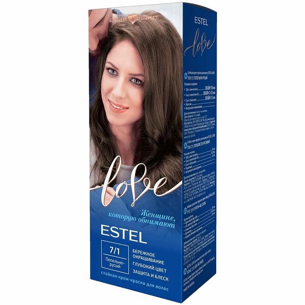Крем-краска Estel Love стойкая для волос пепельно-русый 7/1