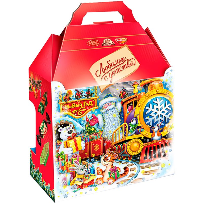 

Новогодний подарок Любимые с детства Красная стрела Рот Фронт дизайн упаковки в ассортименте 600 г