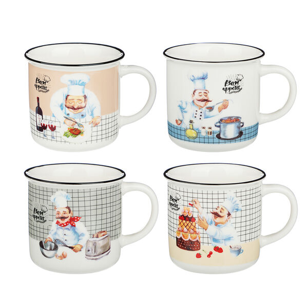 Millimi веселый повар кружка, 340 мл, фарфор, 4 дизайна в ассортименте