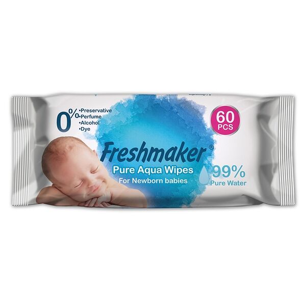 Салфетки влажные Pure Aqua детские, Freshmaker, 60 шт., Турция