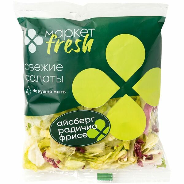 Смесь салатная Фреш айсберг-радичио-фризе Маркет Fresh, 140г