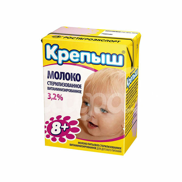 Детское питание Молоко Крепыш 3.2% 200мл Стерилизованное с 8мес тба
