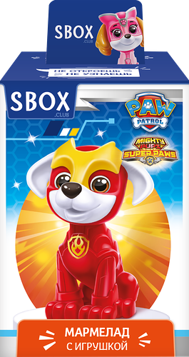 Мармелад SWEET BOX Щенячий патруль со вкусом апельсина/яблока/клубники, 
с игрушкой, 10г