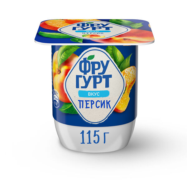 Продукт йогуртный пастеризованный со вкусом персика Фругурт 2,5%, 115г
