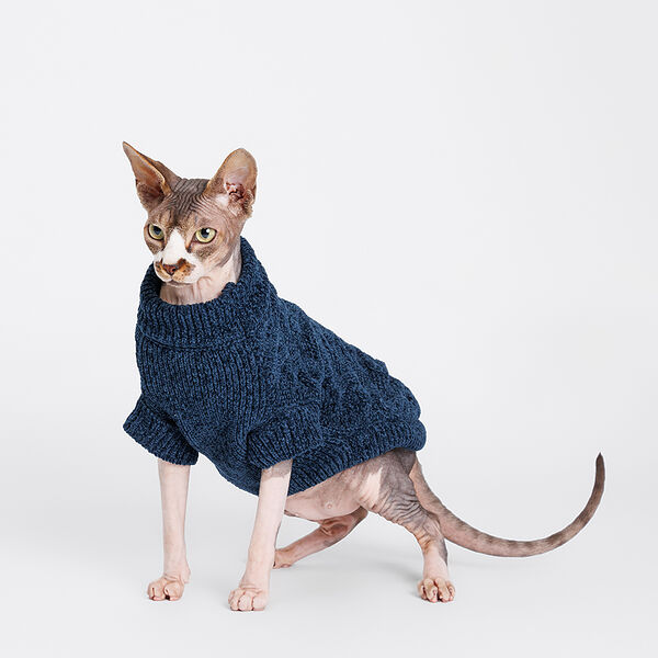 Свитер из шенилла для кошек и собак, L, графитовый