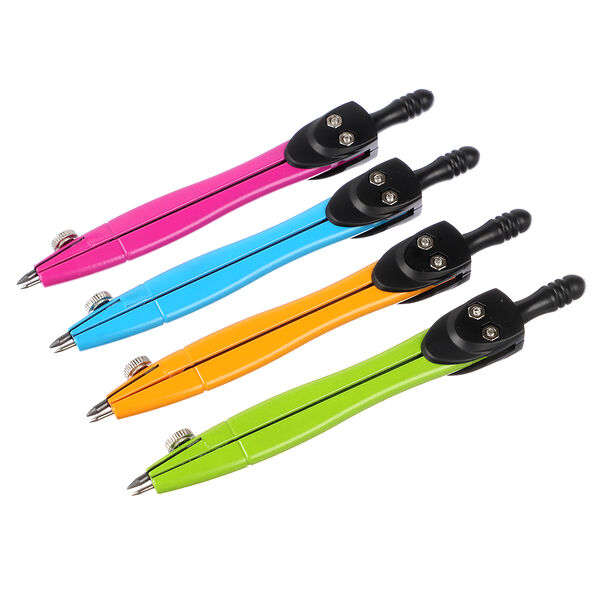 Циркуль школьный 11,5см, цветной металл, в пвх чехле, 4 цвета в ассортименте, 1 шт