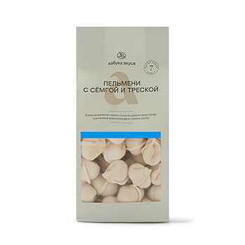Пельмени Классические «Азбука вкуса» с семгой и треской 700г