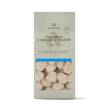 

Пельмени Классические Азбука вкуса с семгой и треской 700 г