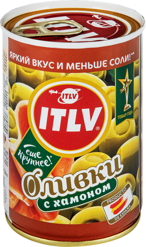 

Оливки ITLV с хамоном 314 мл