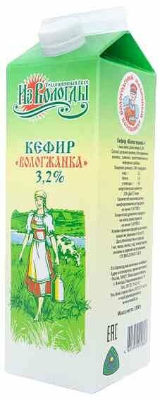 Кефир Вологжанка 3.2%, 1 л