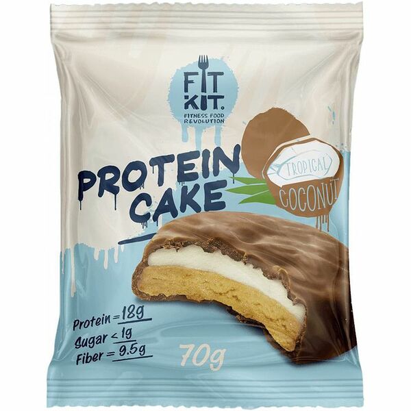Fit Kit Protein Cake протеиновое печенье 70 г тропический кокос 