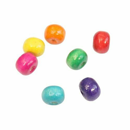 Деревянные бусины , WDB0415, 5*6мм, 280шт/упак, цв.разноцветные