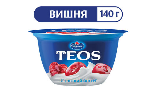 Йогурт греческий TEOS вишня 2%, 140г