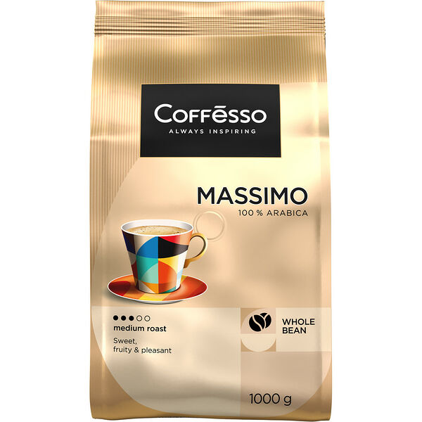 Кофе в зерных Coffesso Massimo 1кг мягк упак