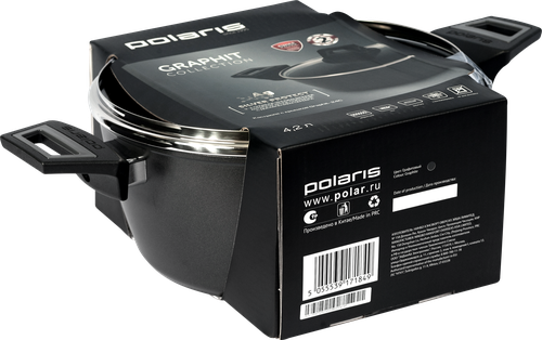 

Кастрюля POLARIS Graphit, антипригарное покрытие, кованый алюминий, индукция, 4.2л