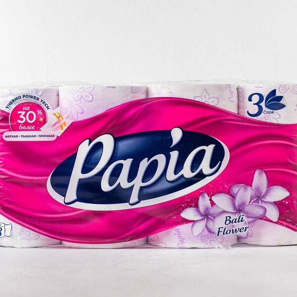 Туалетная бумага PAPIA, 8 рулонов