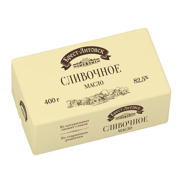 Масло сливочное Брест-Литовск несолёное 82.5% 400 г
